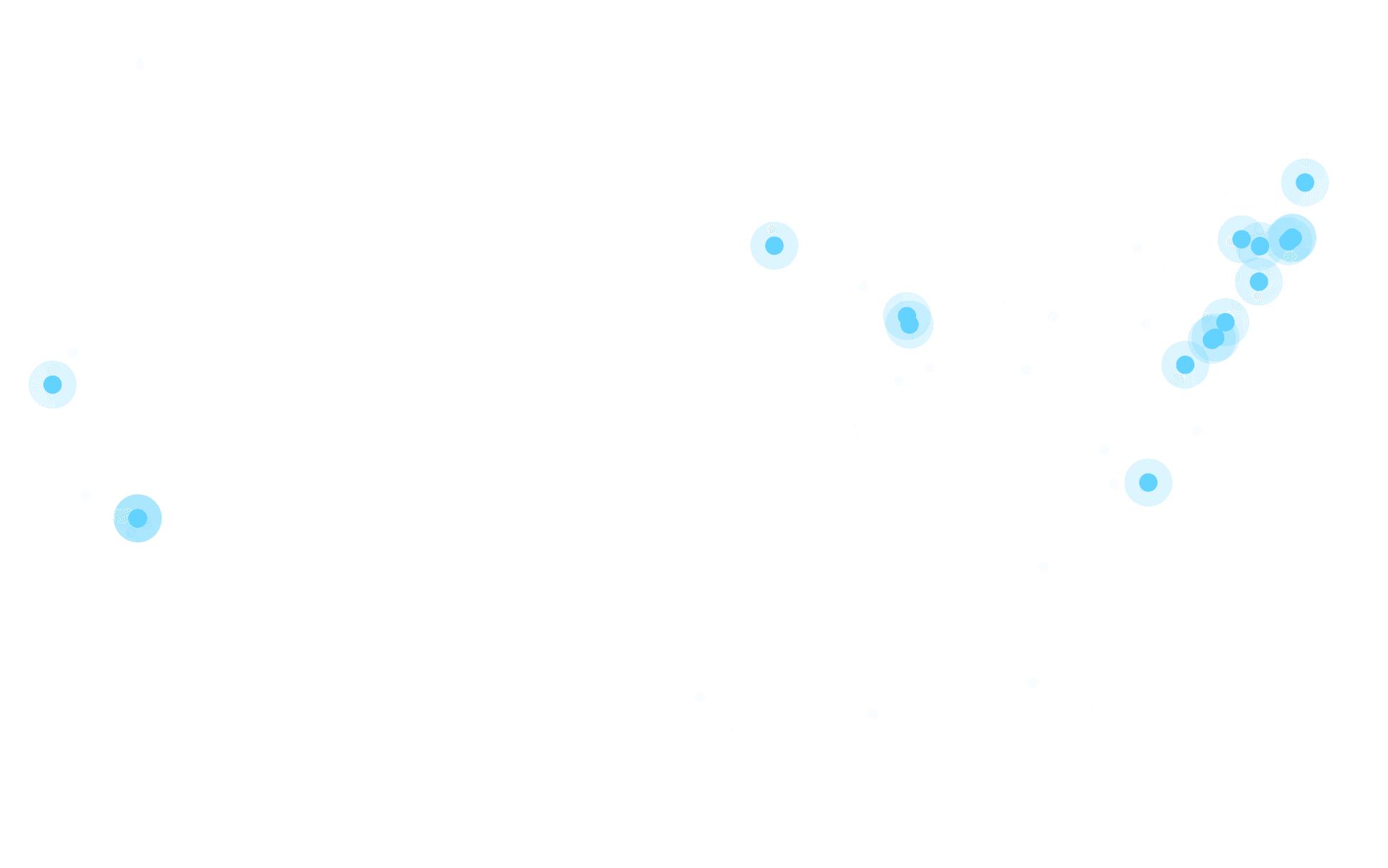 Map of the United States with leading universities marked
